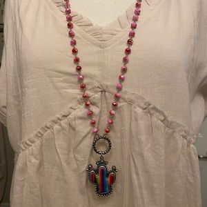Serape cactus necklace